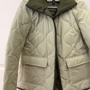 Ellen Tracy Khaki Quilted Jacket